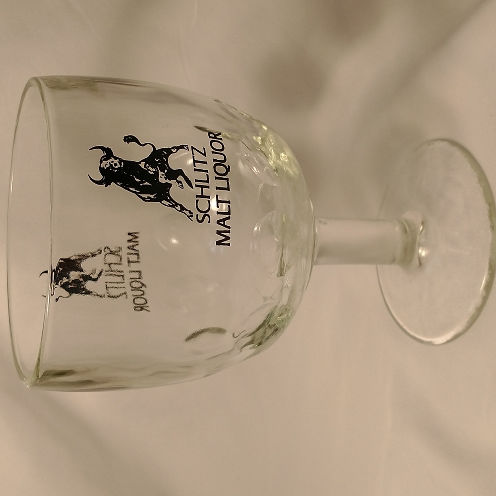 Vintage Schlitz Malt Liquor Dimpled Footed Beer Goblet